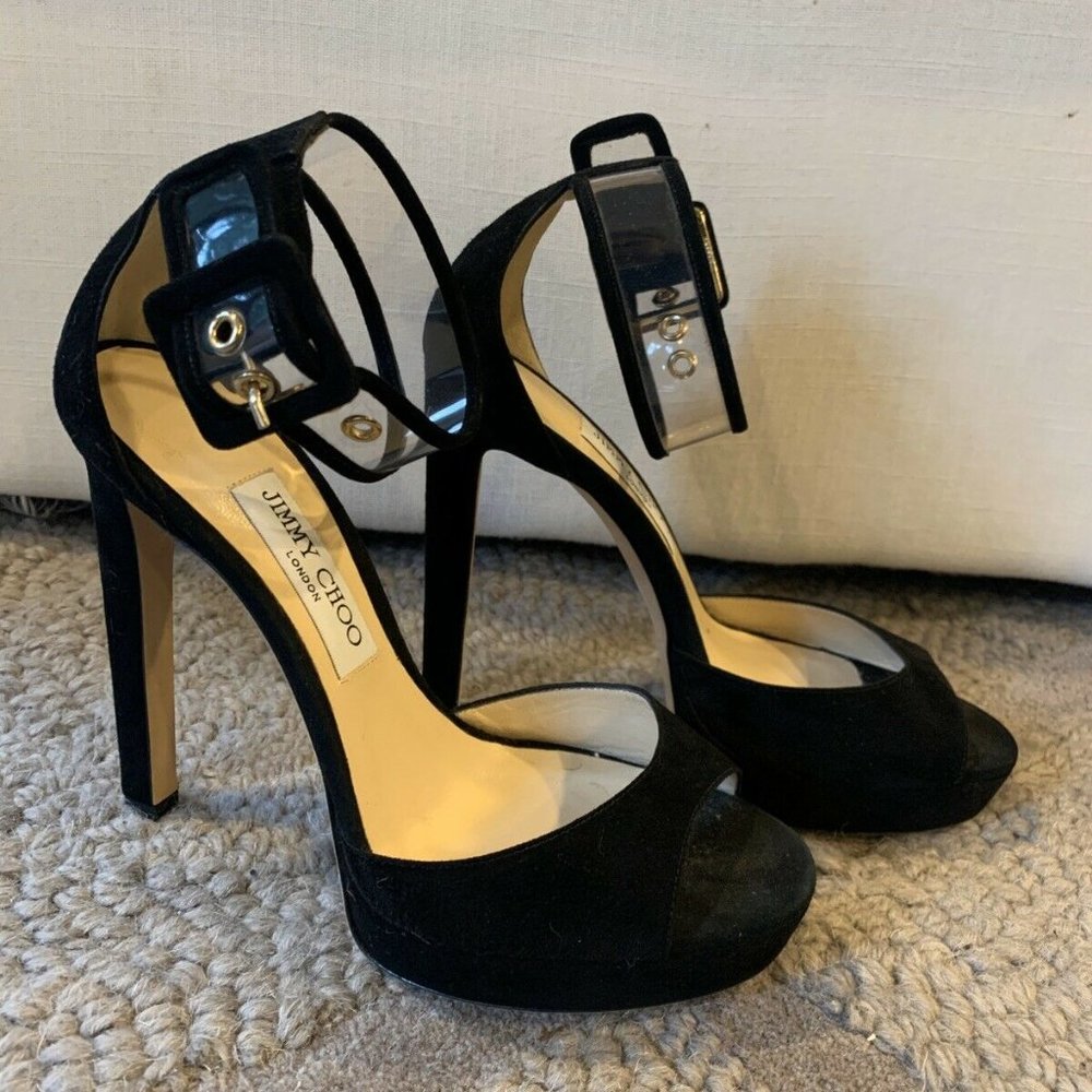 JIMMY CHOO Mayner Pumps Heels Sandals Clear PVC